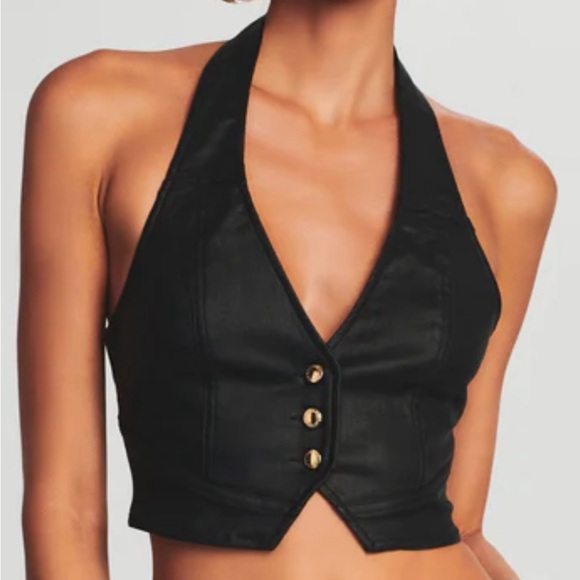 Retrofete BRIELLE COATED DENIM VEST brand new with tags - Picture 3 of 9